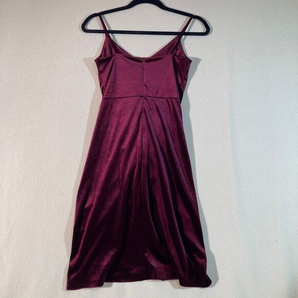Ababalaya Dress Women's Small Dark Red Velvet Babydoll‎ Romantic Mini - Picture 8 of 9